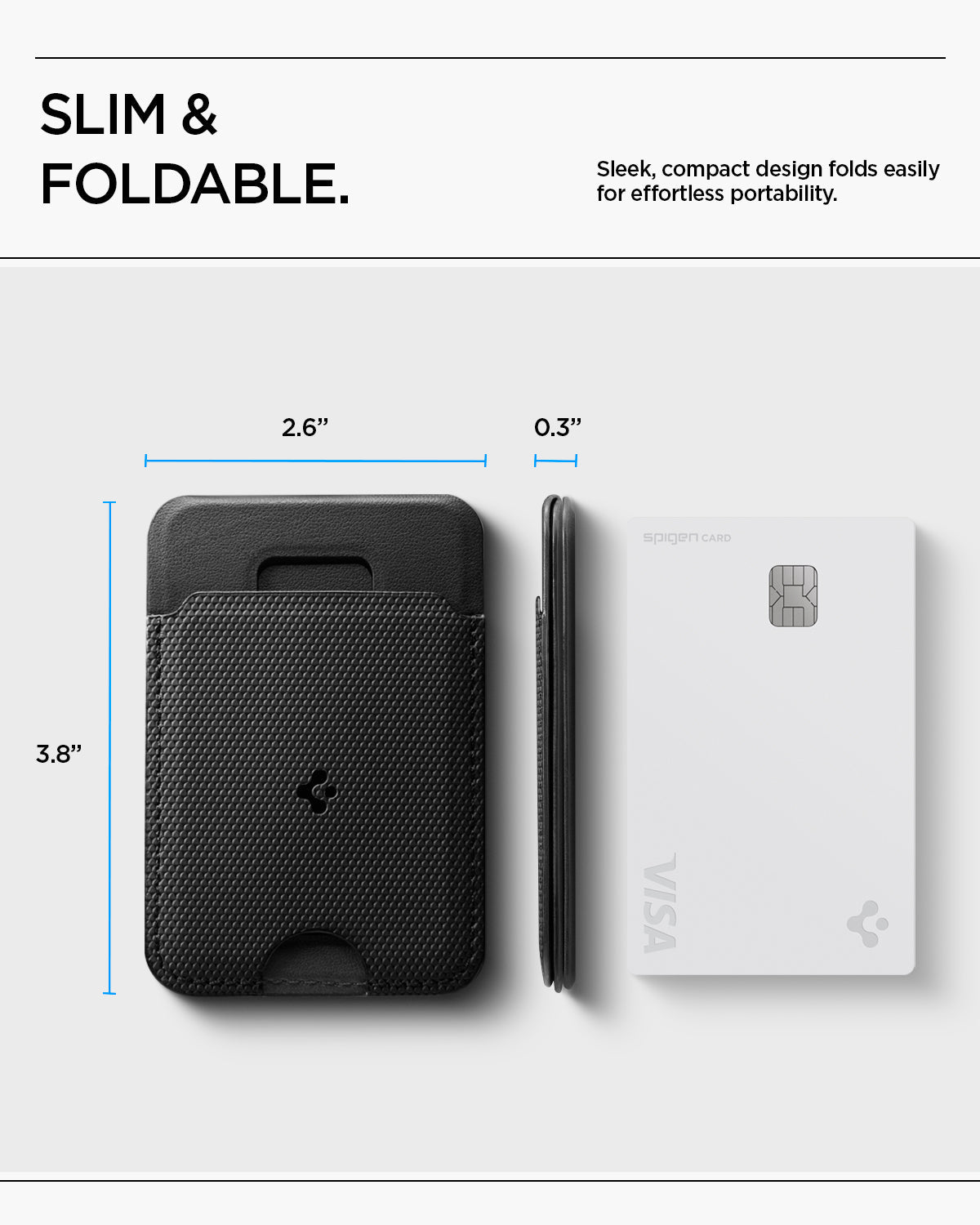 Spigen Slim Fold Tripod | S314-3 Magsafe Wallet — ბარათების ჩასადები საფულე ტელეფონის სადგამი და სმარტფონის დასაყენებელი.