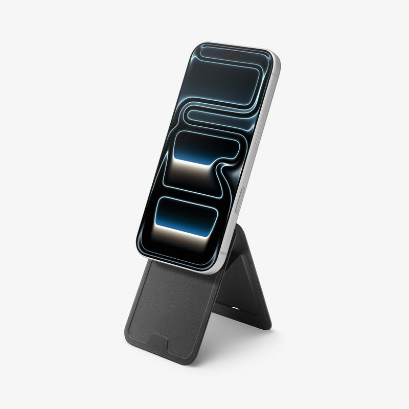 Spigen Slim Fold Tripod | S314-3 Magsafe Wallet — ბარათების ჩასადები საფულე ტელეფონის სადგამი და სმარტფონის დასაყენებელი.