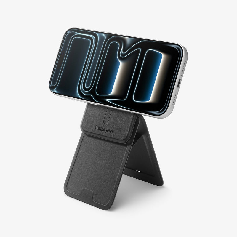 Spigen Slim Fold Tripod | S314-3 Magsafe Wallet — ბარათების ჩასადები საფულე ტელეფონის სადგამი და სმარტფონის დასაყენებელი.