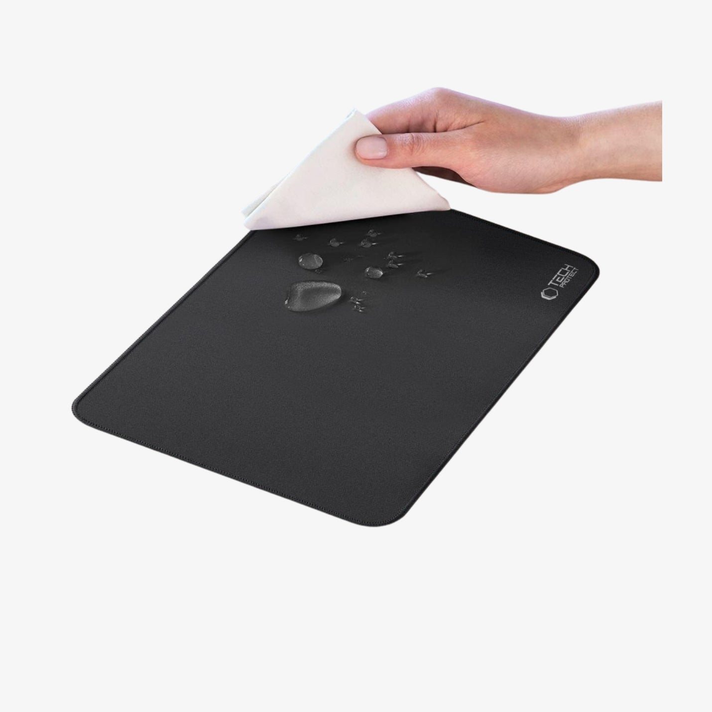 მყარი და კომფორტული მაუსის დასადები Tech-Protect A100 – შავი მაუს პადი 35x25 სმ ზომით.