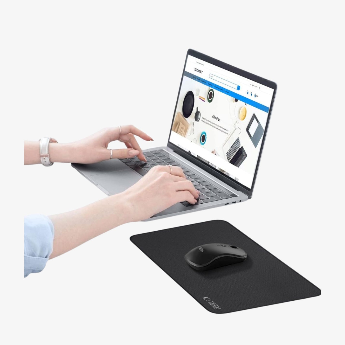 მყარი და კომფორტული მაუსის დასადები Tech-Protect A100 – შავი მაუს პადი 35x25 სმ ზომით.