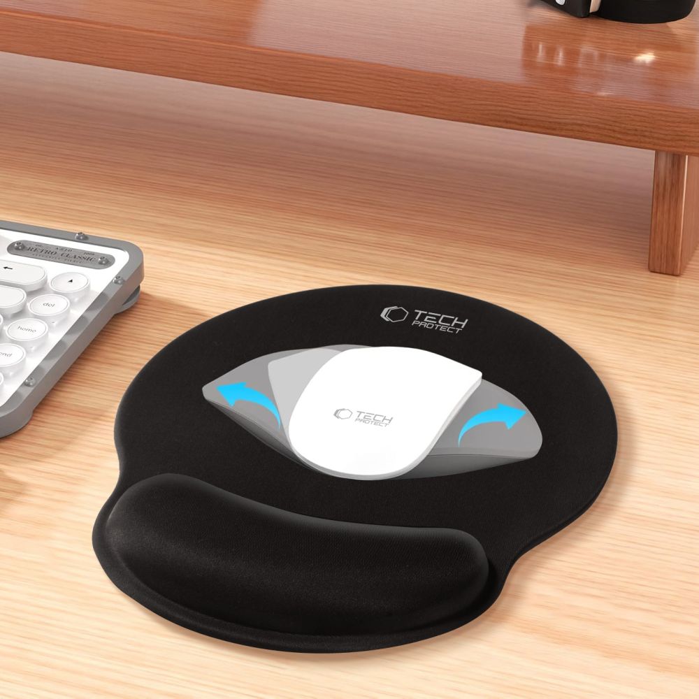 Tech-Protect A200 მაუს პადი გელის ხელის დასაყრდენით – ერგონომიული და კომფორტული მაუსის დასადები 25x22.5 სმ.
