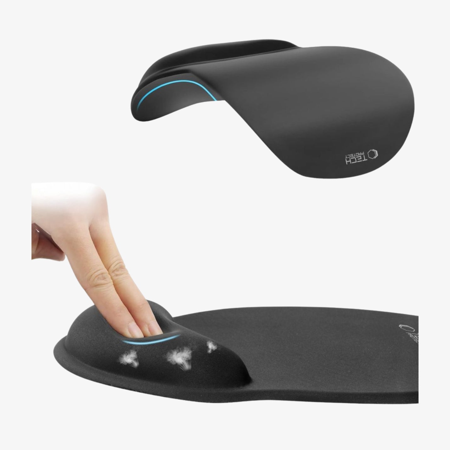 Tech-Protect A200 მაუს პადი გელის ხელის დასაყრდენით – ერგონომიული და კომფორტული მაუსის დასადები 25x22.5 სმ.