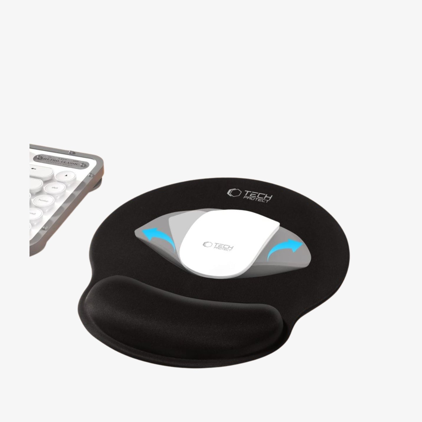 Tech-Protect A200 მაუს პადი გელის ხელის დასაყრდენით – ერგონომიული და კომფორტული მაუსის დასადები 25x22.5 სმ.