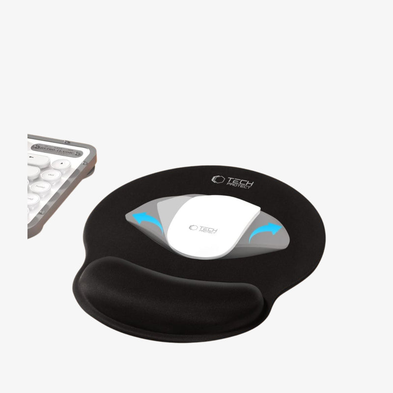 Tech-Protect A200 მაუს პადი გელის ხელის დასაყრდენით – ერგონომიული და კომფორტული მაუსის დასადები 25x22.5 სმ.