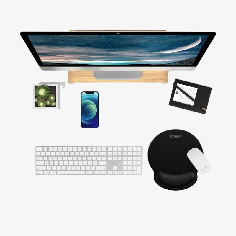 Tech-Protect A200 მაუს პადი გელის ხელის დასაყრდენით – ერგონომიული და კომფორტული მაუსის დასადები 25x22.5 სმ.