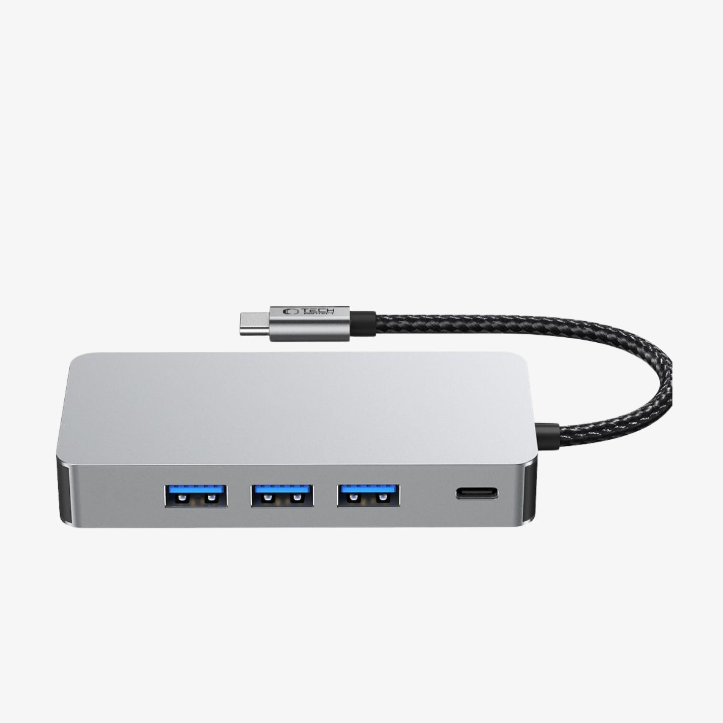 Tech-Protect HB05 9-in-1 Type-C Hub Adapter USB 2.0, USB 3.0, HDMI 4K 60Hz, SD/TF, PD 100W და RJ45 1000M პორტებით, Space Grey