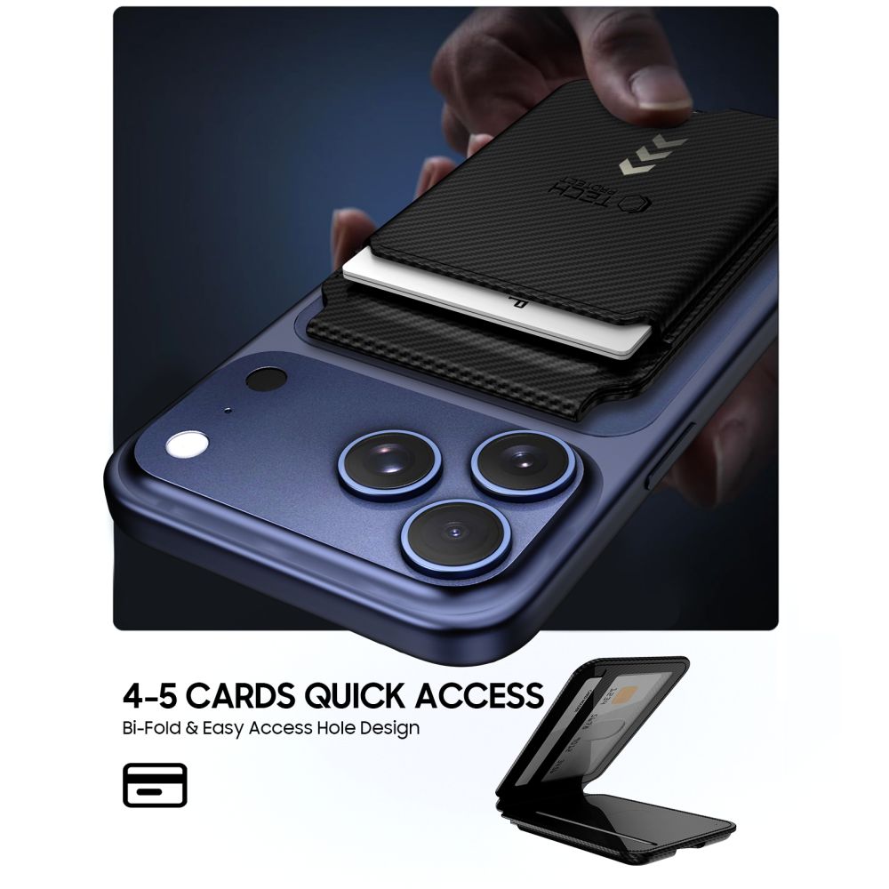 Carbon დიზაინის Tech-Protect MagWallet MagSafe ბარათის დამჭერი